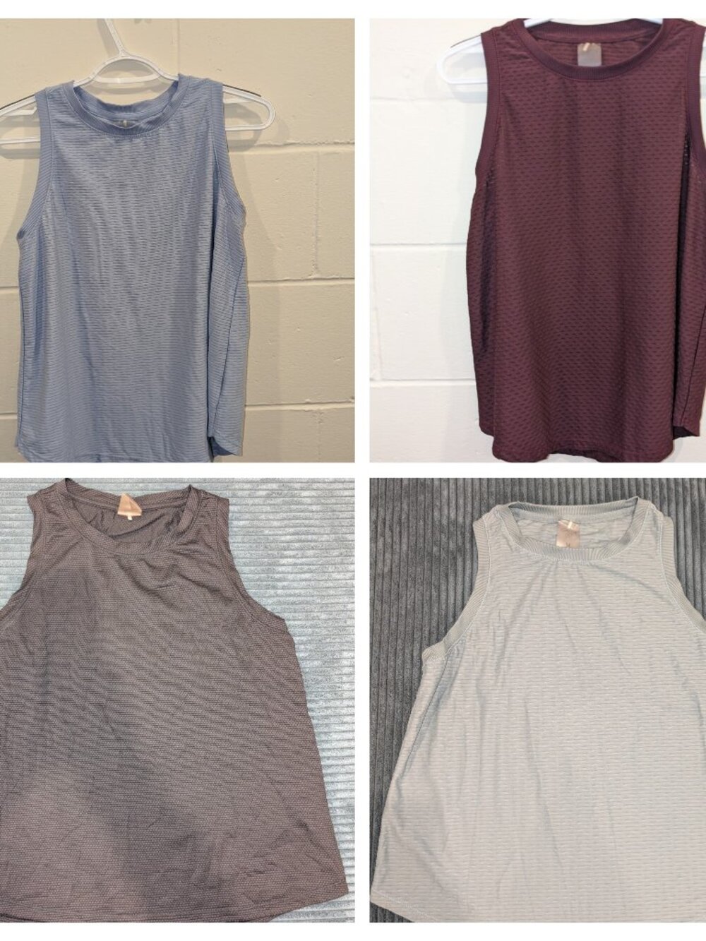 Lot of 4 Calia Renew Tank Top Med Active Sleeveless Mesh Blue Black Teal Purple